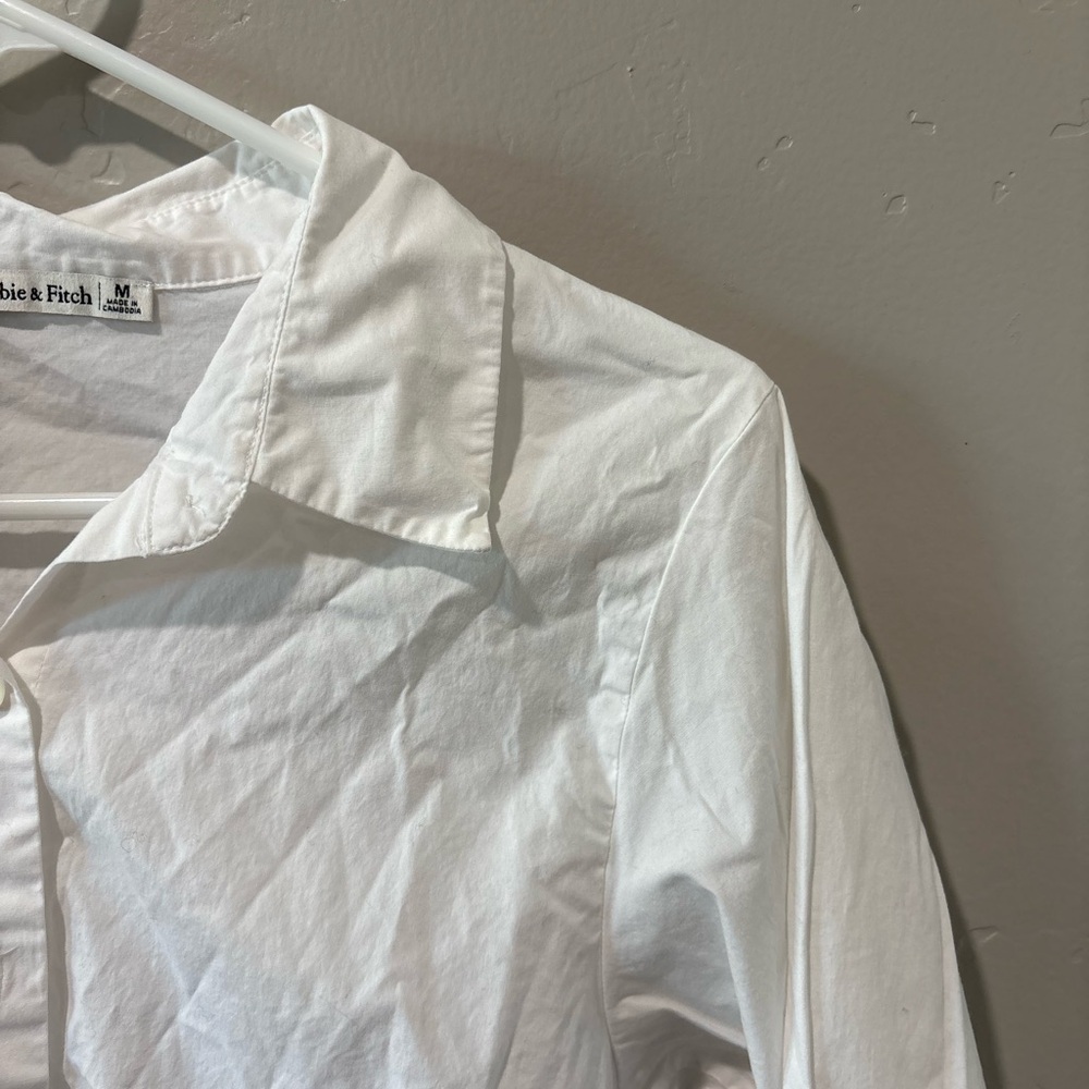 Abercrombie & Fitch White Button Up Crop Top - Picture 4 of 8